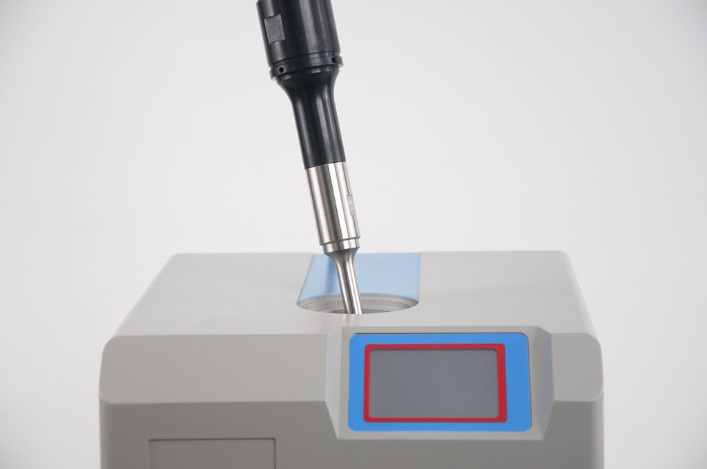 The upper part of the ultrasonic homogenizer