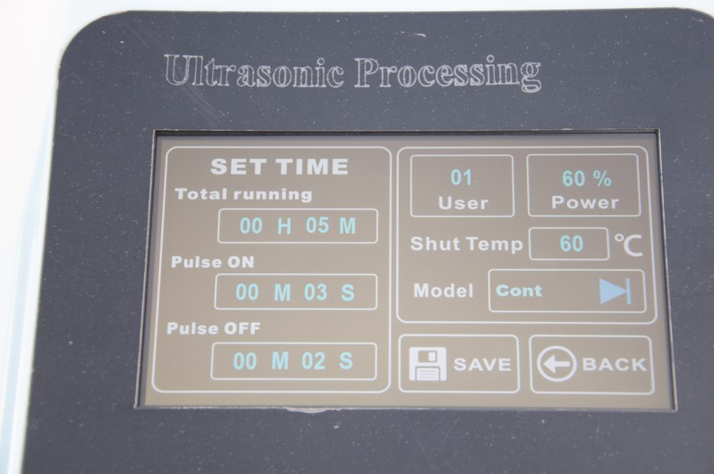 screen touch of Split Type Homogenizer