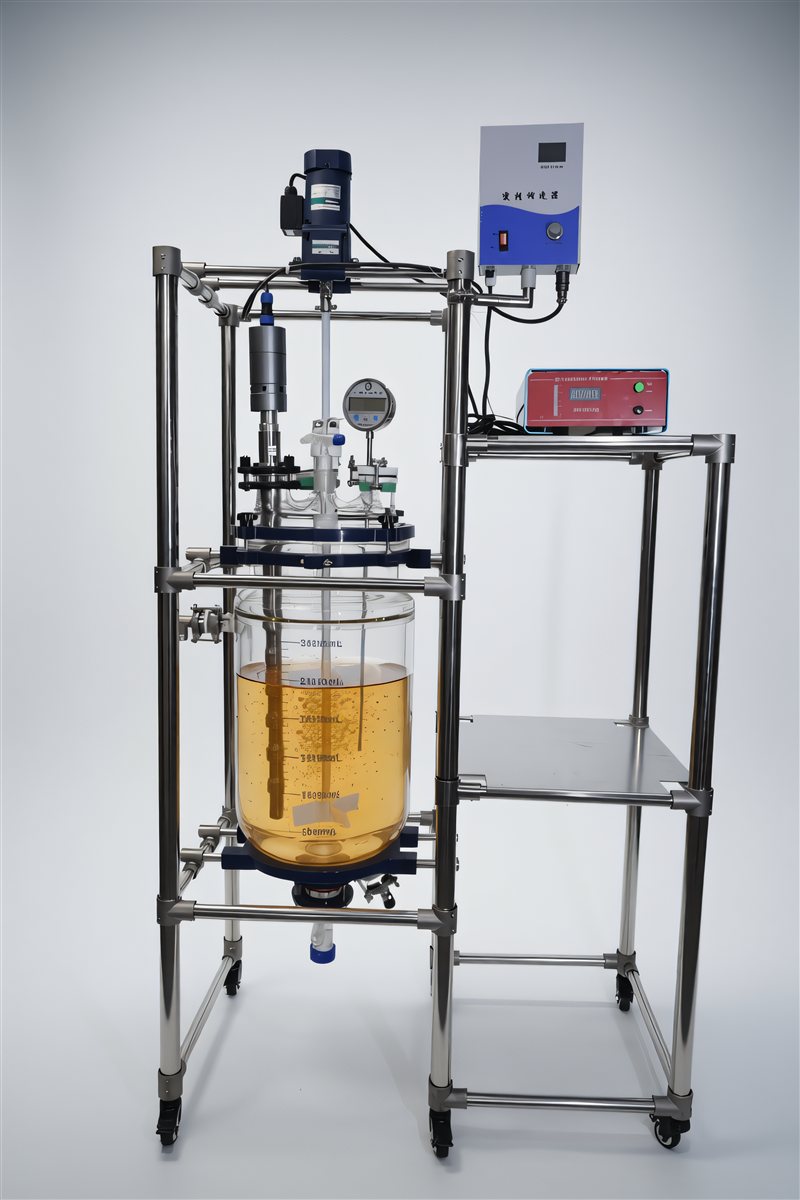 SONOBIO 30L Ultrasonic Homogenizer Double-Layer Glass Reactor SONOBIO 30L Ultrasonic Glass Reactor in operation